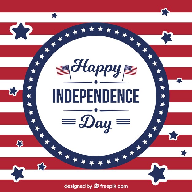 Día de la independencia americana con barras y estrellas