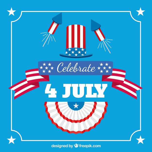 Día de la independencia americana con diseño plano