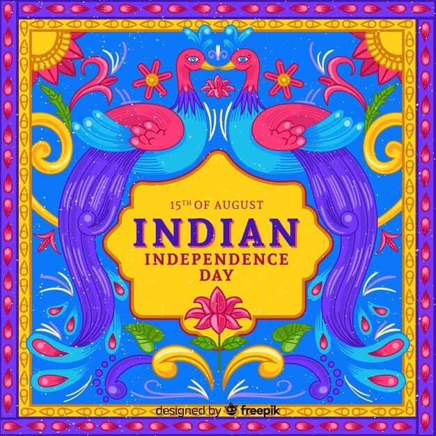 Día de la independencia colorida de fondo india