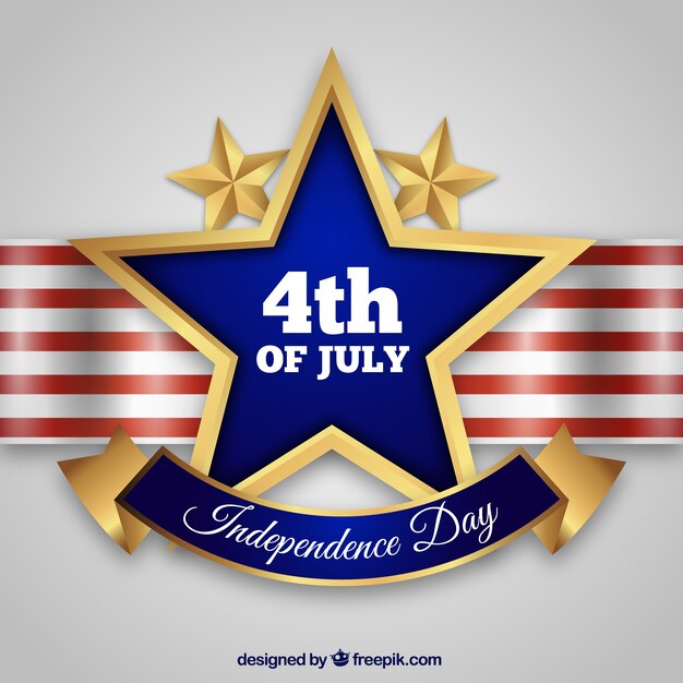 Día de la independencia de ee.uu. con estrellas doradas