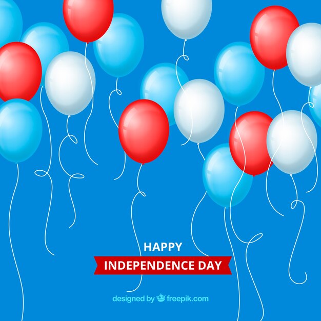 Día de la independencia de ee.uu. con globos en 2d