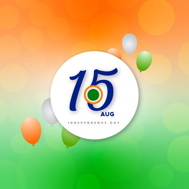 Día de la Independencia de la India 15 de agosto Cartel nacional Naranja Azul Verde Cartel de redes sociales Banner Vector libre