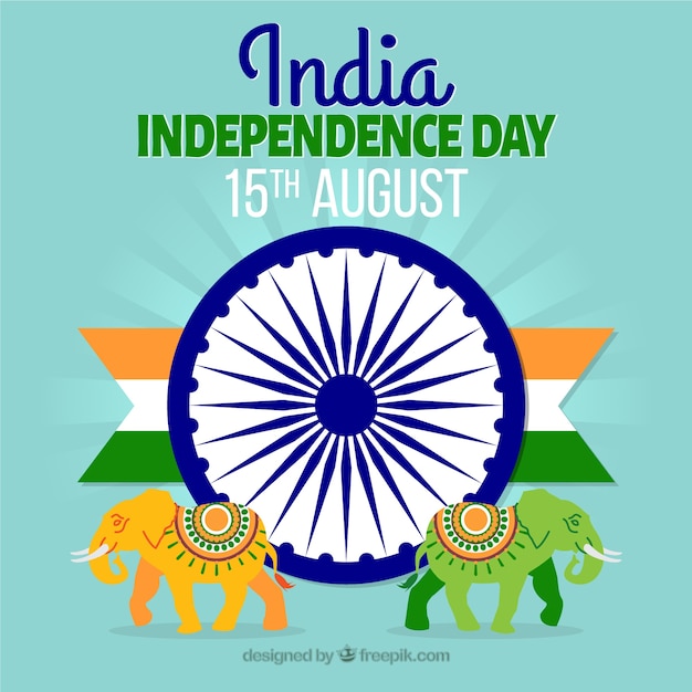 Día de la independencia de la india con elefantes