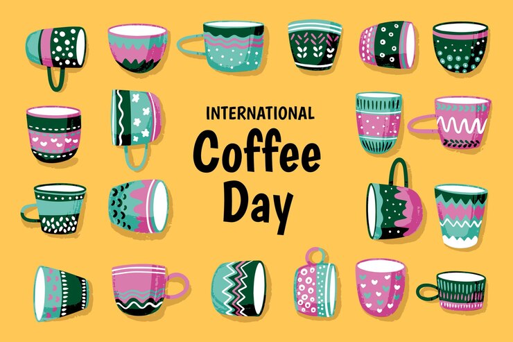 Vector gratuito día internacional del café dibujado a mano