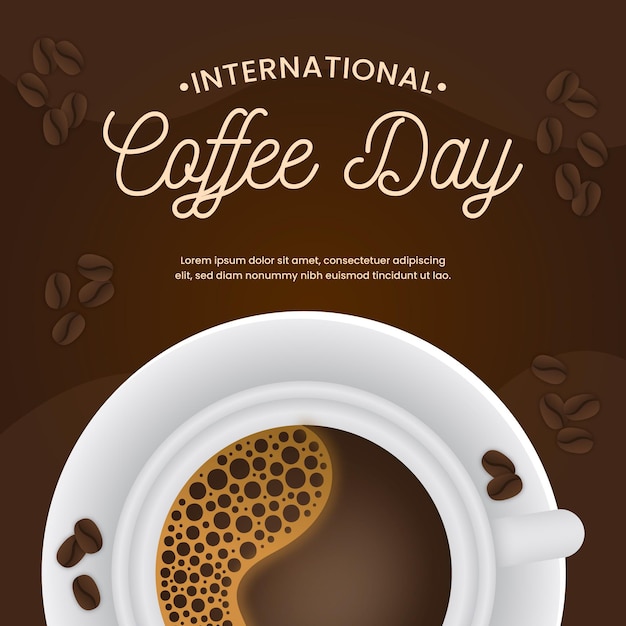 Día internacional del café en diseño plano.