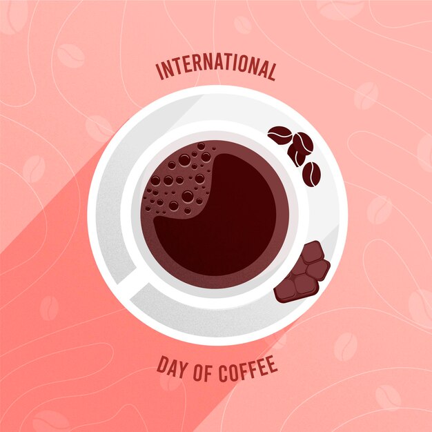 Día internacional del café ilustrado.