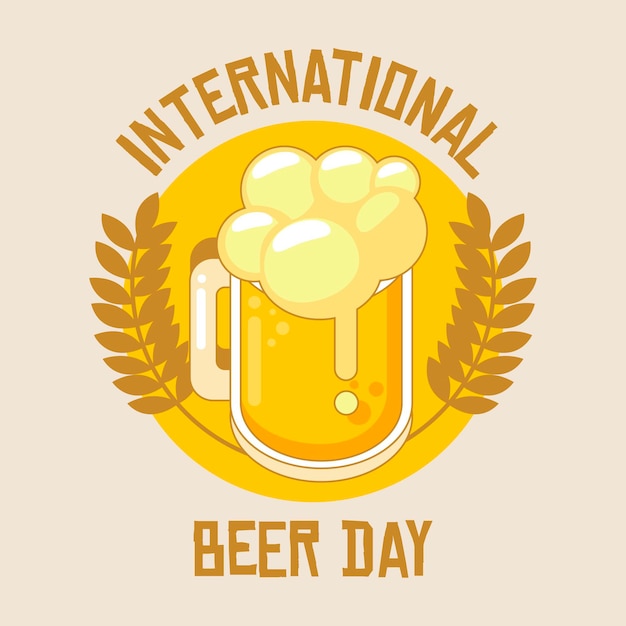 Día internacional de la cerveza con bebidas.