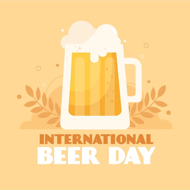 Día internacional de la cerveza con cerveza espumosa