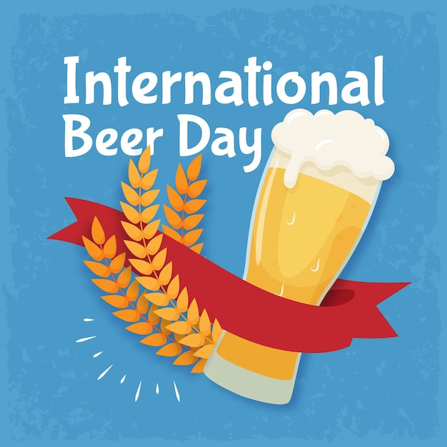 Día internacional de la cerveza en diseño plano