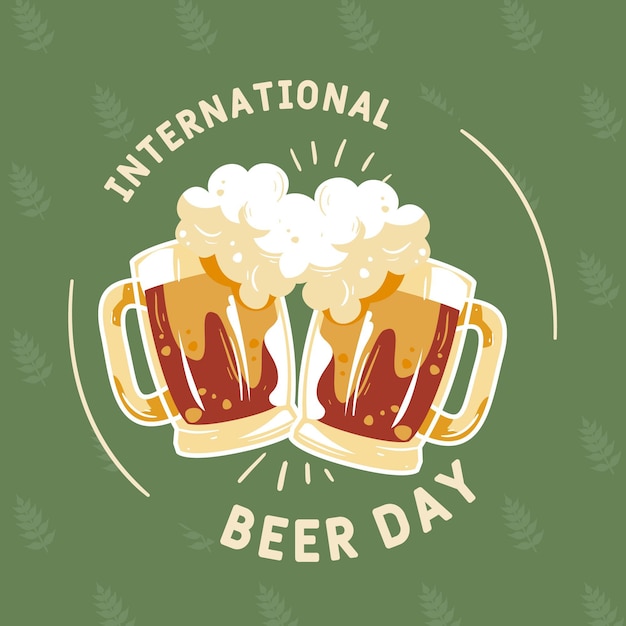 Día internacional de la cerveza con pintas