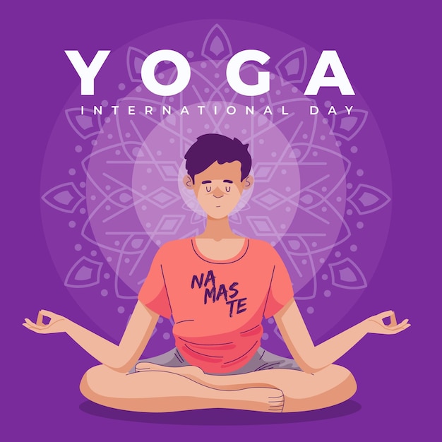 Vector gratuito día internacional del concepto de yoga