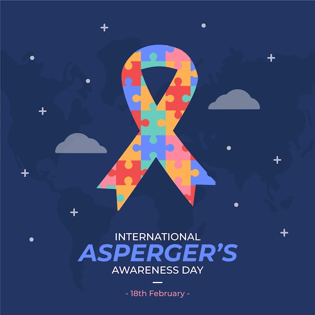 Vector gratuito día internacional de concienciación sobre el asperger plano