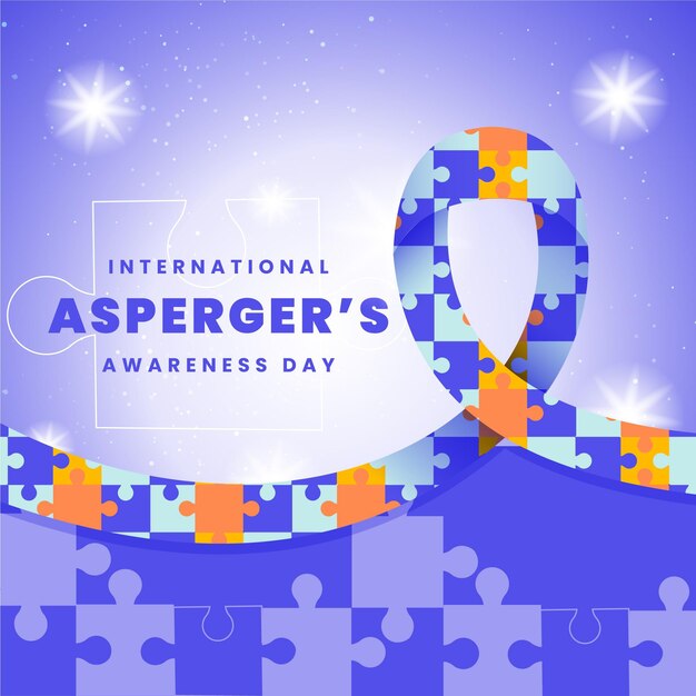 Día internacional de concientización sobre el asperger dibujado a mano