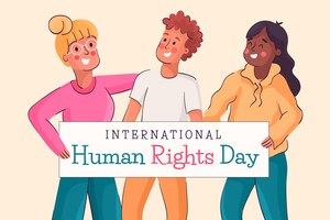 Vector gratuito día internacional de los derechos humanos dibujado a mano