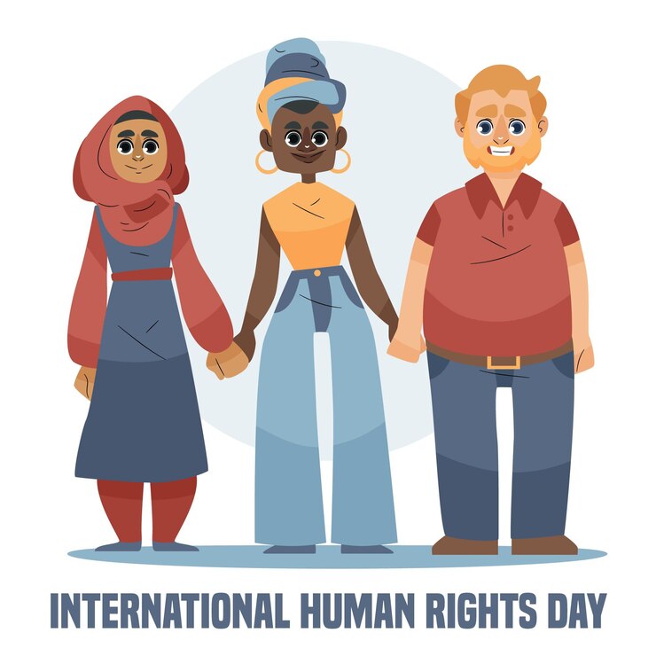 Día internacional de los derechos humanos dibujado a mano