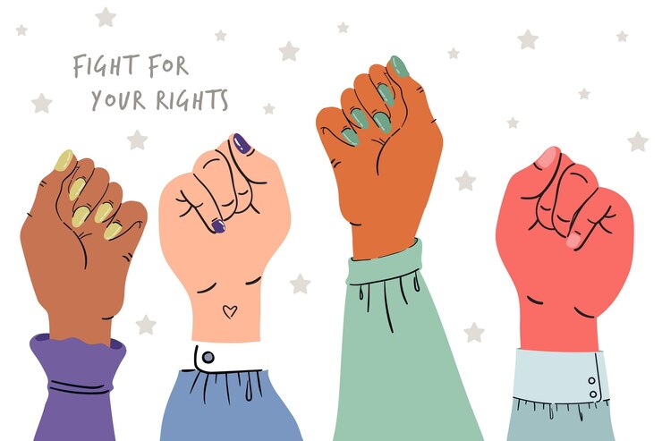 Día internacional de los derechos humanos dibujado a mano