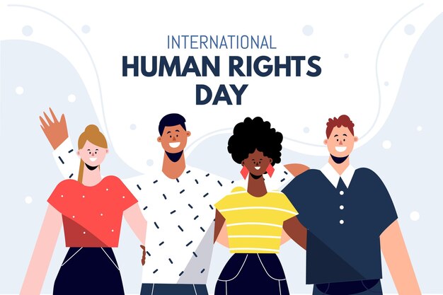 Día internacional de los derechos humanos plano