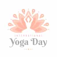 Vector gratuito día internacional del diseño plano de yoga