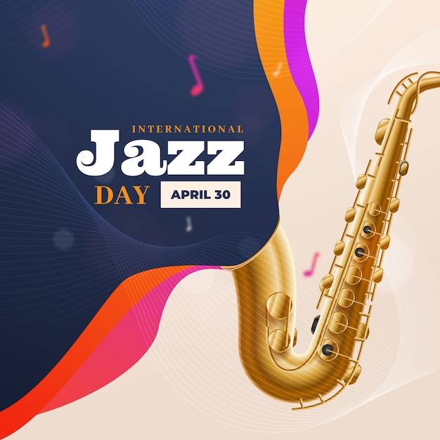 Vector gratuito dia internacional del jazz