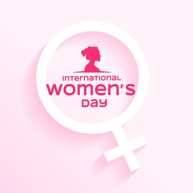 Día internacional de la mujer fondo rosa con signo de género
