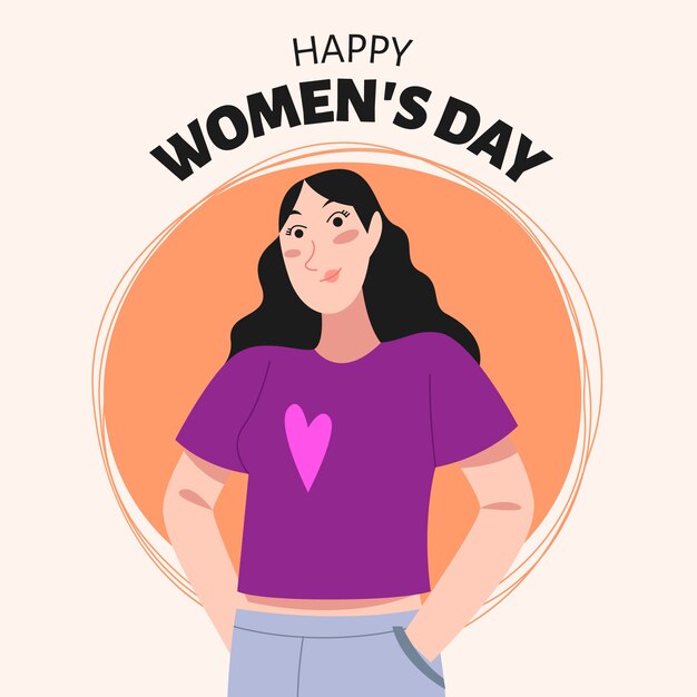 Día internacional de la mujer con saludo