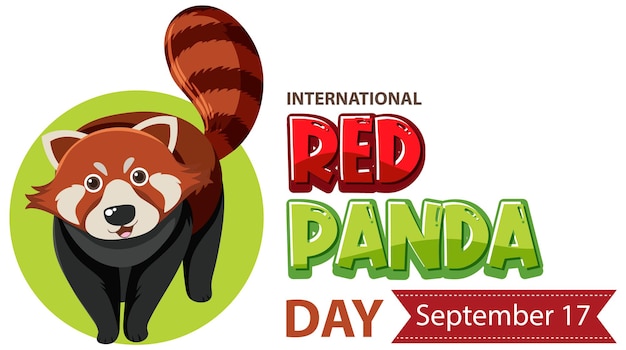 Vector gratuito día internacional del panda rojo el 17 de septiembre