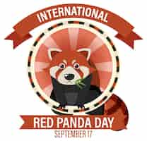Vector gratuito día internacional del panda rojo