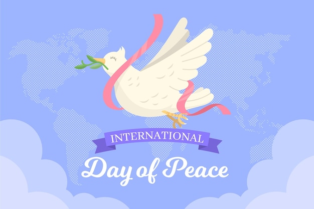 Día internacional de la paz con paloma