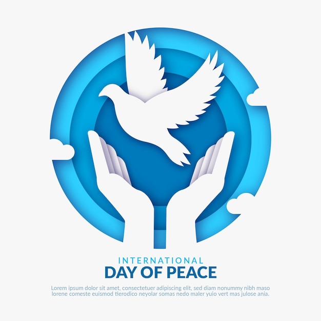 Día internacional de la paz en papel