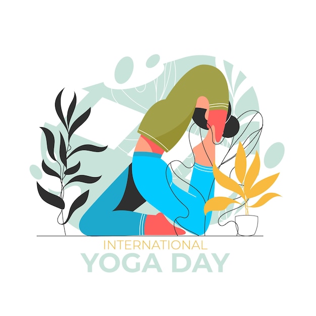 Vector gratuito día internacional plano orgánico de la ilustración del yoga.