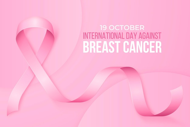Día internacional realista contra el fondo del cáncer de mama