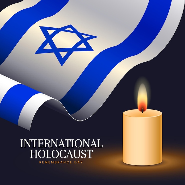 Vector gratuito día internacional realista del recuerdo del holocausto