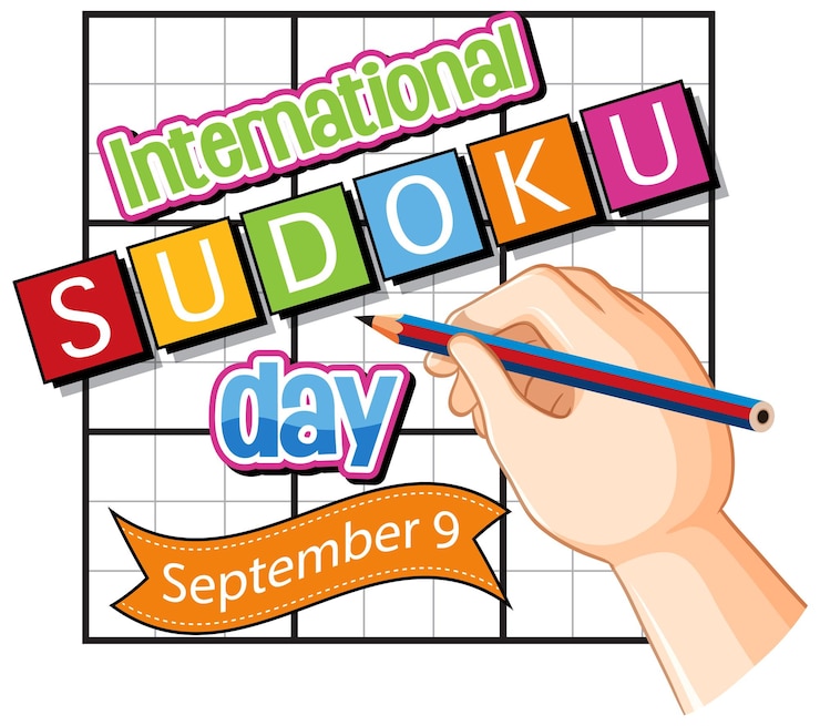 Vector gratuito día internacional del sudoku 9 de septiembre