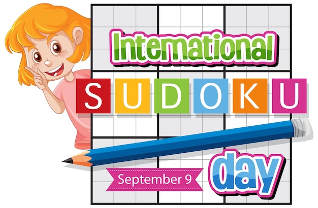 Vector gratuito día internacional del sudoku 9 de septiembre