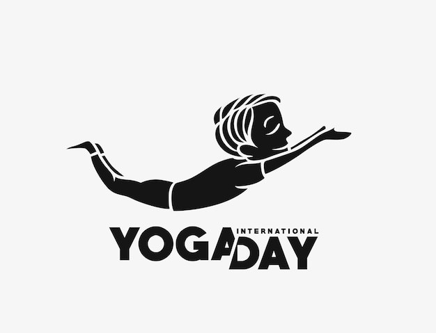 Día Internacional del Yoga 21 de junio Ilustración vectorial