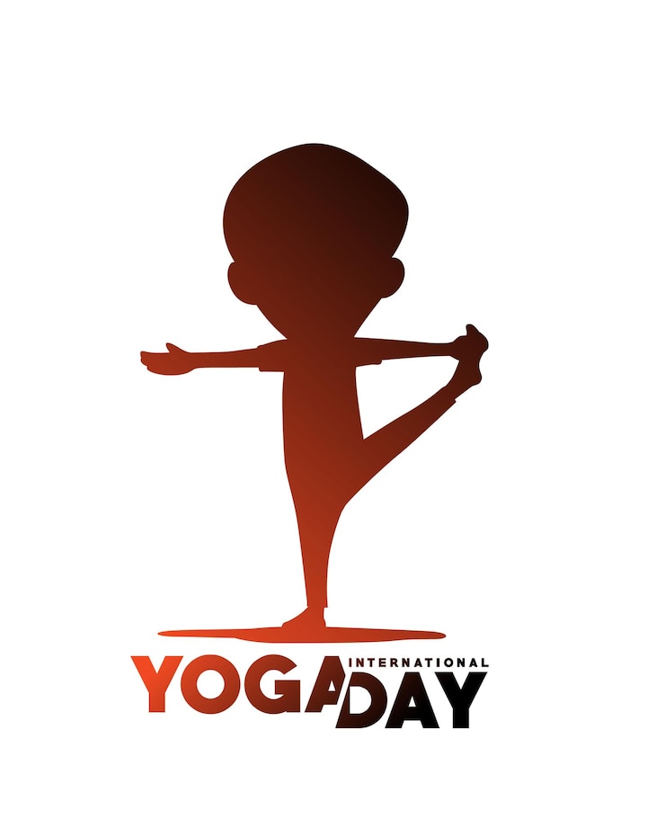 Vector gratuito día internacional del yoga 21 de junio ilustración vectorial