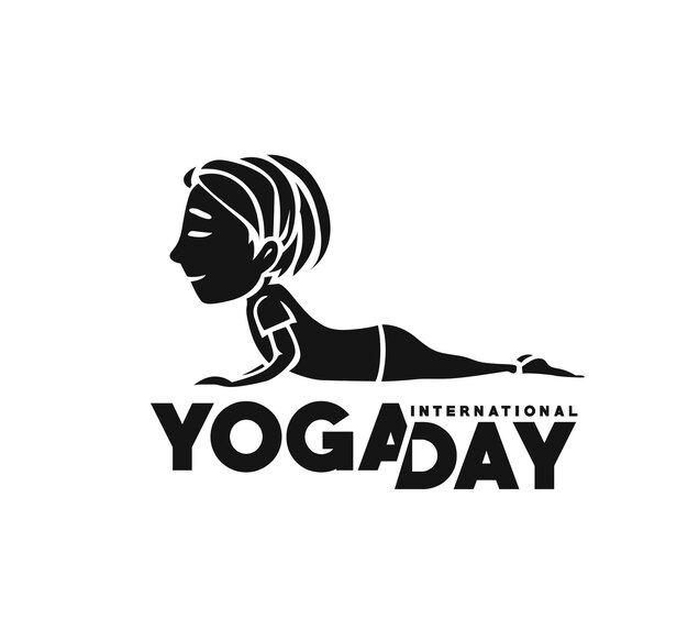 Día Internacional del Yoga 21 de junio Ilustración vectorial