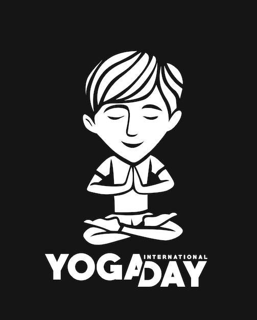 Día Internacional del Yoga 21 de junio Ilustración vectorial