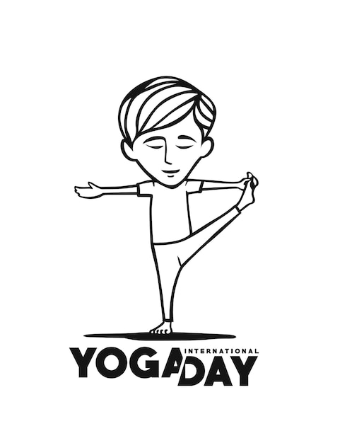 Día Internacional del Yoga 21 de junio Ilustración vectorial