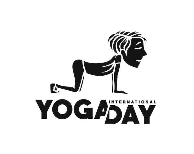 Día Internacional del Yoga 21 de junio Ilustración vectorial