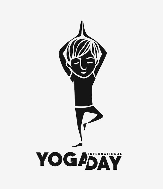 Día Internacional del Yoga 21 de junio Ilustración vectorial