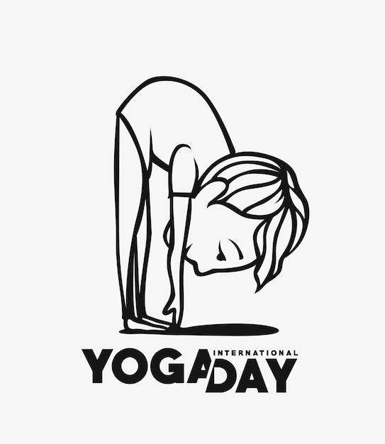 Día internacional del yoga 21 de junio ilustración vectorial