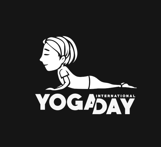 Día Internacional del Yoga 21 de junio Ilustración vectorial