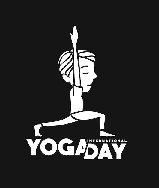 Día Internacional del Yoga Joven Medita Personaje Vector ilustración