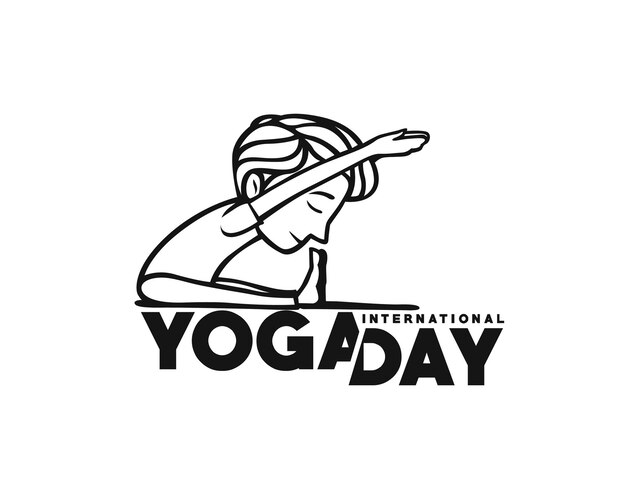 Día Internacional del Yoga Joven Medita Personaje Vector ilustración