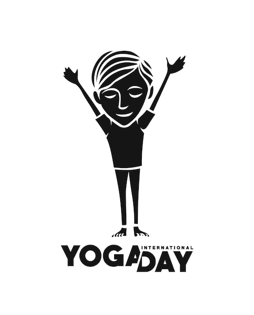 Día Internacional del Yoga Joven Medita Personaje Vector ilustración