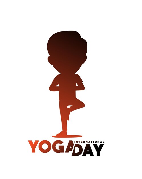 Día Internacional del Yoga Joven Medita Personaje Vector ilustración