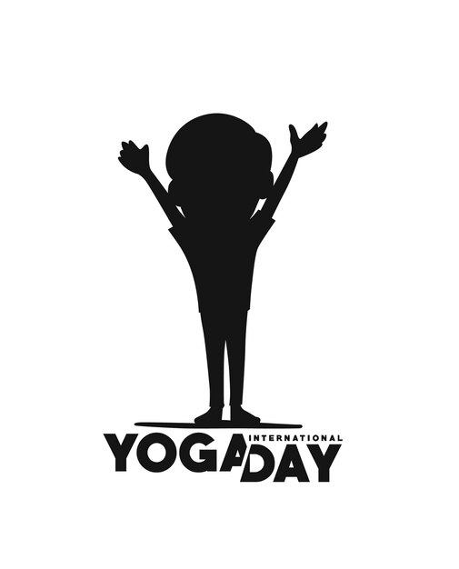 Día Internacional del Yoga Joven Medita Personaje Vector ilustración