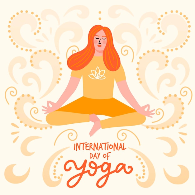 Vector gratuito dia internacional del yoga