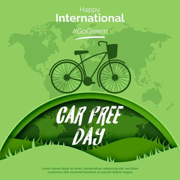 Día libre del mundo del automóvil de diseño plano